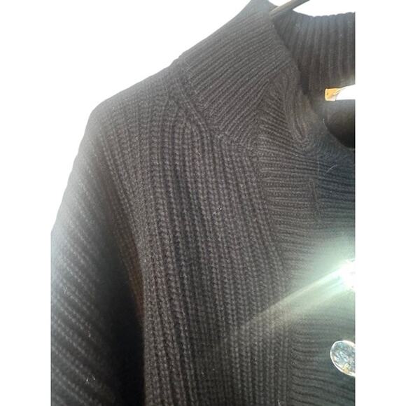 La Maille Sezane Paris Rue Saint-Fiacre Black Wool Blend Sweater Women Sz M - Picture 6 of 8